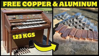 Free Copper Street Scrapping - 123kg Organ Melt - ASMR Metal Melting - Trash To Treasure - BigStackD
