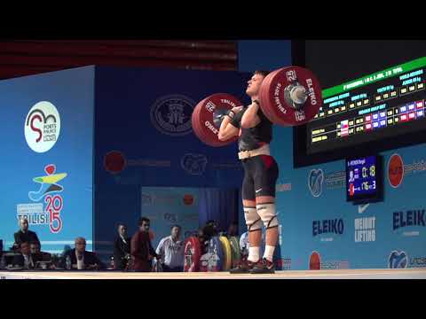 Sergey Petrov (69) - 176kg Clean and Jerk @ 2015 European Championships