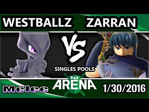 PAX South Arena - Tempo | Westballz (Donkey Kong, Mewtwo, Marth) Vs. Zarran (Marth) SSBM - Melee
