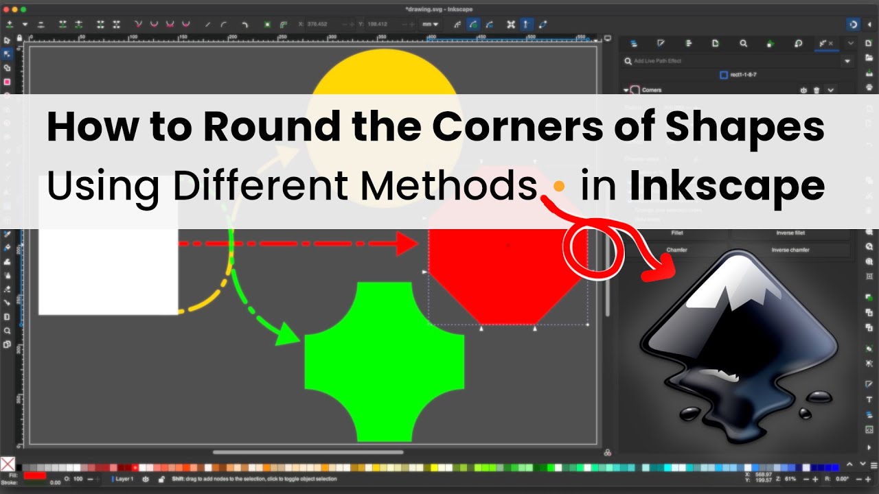 How to Round the Corners of Shapes Using Different Methods • Round Corners of Rectangle in Inkscape