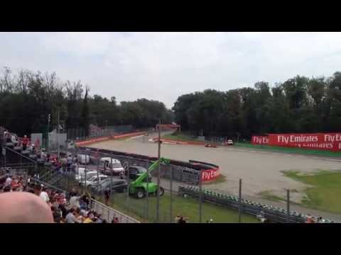 The view from Grandstand 15 inside Variante Ascari at Monza, 2014 Italian Formula 1 Grand Prix