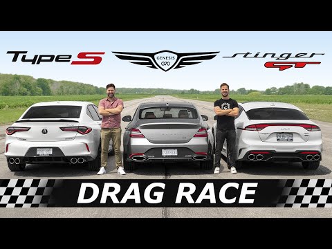 2021 Acura TLX Type S vs Genesis G70 vs Kia Stinger GT // DRAG & ROLL RACE