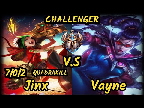 FLA brTT (JINX) vs VAYNE - QUADRAKILL 7/0/2 KDA BOTTOM ADC CHALLENGER GAMEPLAY - BR