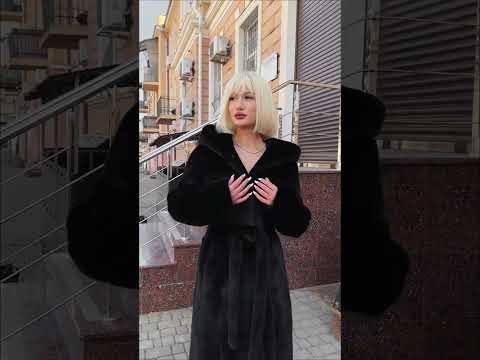 Шуба из канадской норки BLACKGLAMA, длина 110 см, цвет чёрный