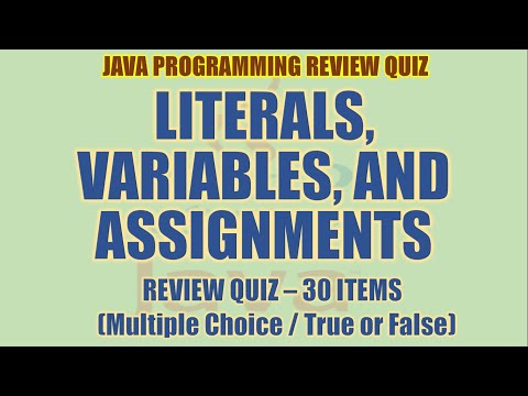 Java Literals Variables And Assignment Review Quiz Java Programming Tutorial Series
