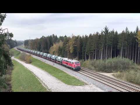 218 431 mit Müllzug von Mühldorf nach Freilassing