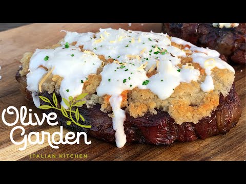 Olive Garden Parmesan Alfredo Crusted Steak | Gorgonzola Topped Ribeye Steak | Copy Cat Recipe
