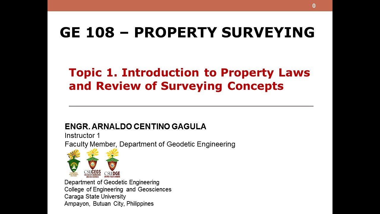 GE 108 Property Surveying Topic-1 Part-1