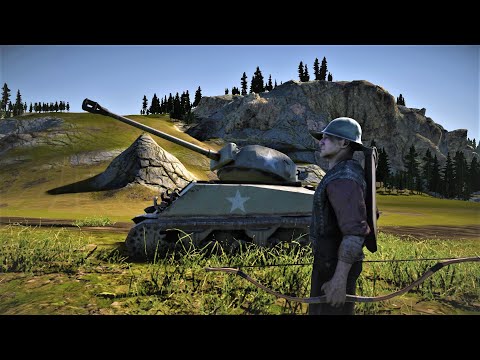 100,000 ROMAN ARCHERS VS 1 SHERMAN TANK & ARCHER FULL AUTO - Ultimate Epic Battle Simulator 2 UEBS 2