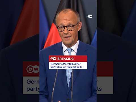 Germany's Merz talks after party slides in regional polls | DW News
