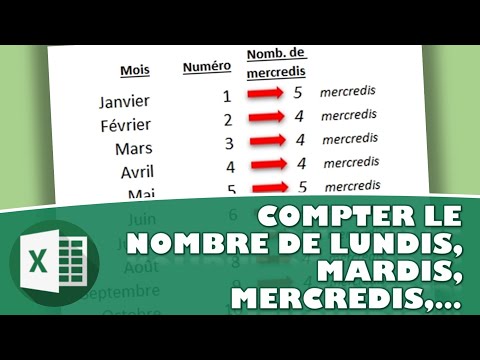 COMMENT COMPTER LE NOMBRE DE MERCREDIS DANS UN MOIS (ou tout autre jour de la semaine)
