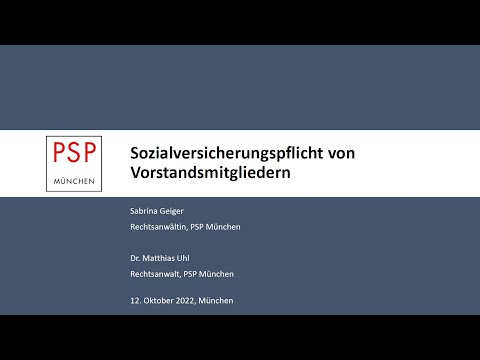 Sozialversicherungspflicht von Vorstandsmitgliedern