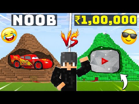Rs1 vs Rs1,00,000 Luxury Mountain Mining in Minecraft @ProBoiz95