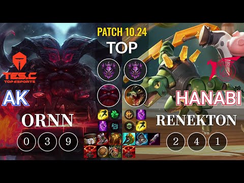 TES AK Ornn vs TLN Hanabi Renekton Top - KR Patch 10.24