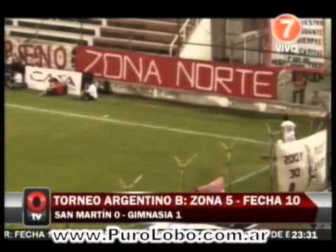 www.PuroLobo.com.ar:  San Martín (MZA) 0 - Gimnasia (MZA) 1 - Fase 1/Fecha10 - Argentino B 2013/14