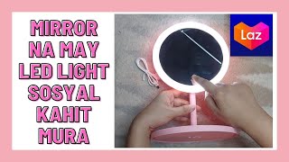 LAZADA LED MAKE UP MIRROR 3 COLOR LIGHTING MODES 90 DEGREES ROTATION UNBOXING PWEDE MAGING LAMP?