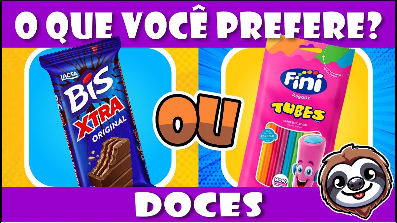 🔁 O QUE VOCÊ PREFERE? EDIÇÃO: Doces 🍫 | jogo das escolhas | qual doce você prefere? #quiz #moleza