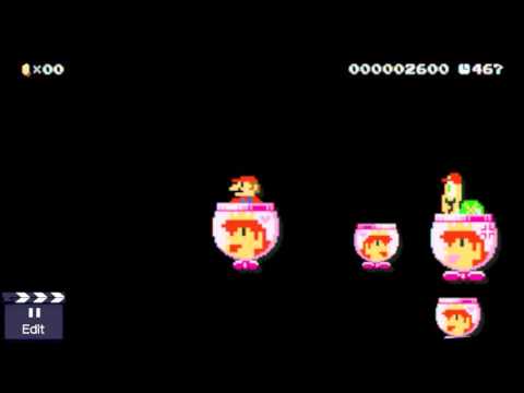 Mario Maker: Fire Koopa Clown Car w/ Giant Enemies & Mega Mushroom!