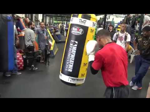 Ladarius Miller workout out at Mayweather vs. McGregor media day