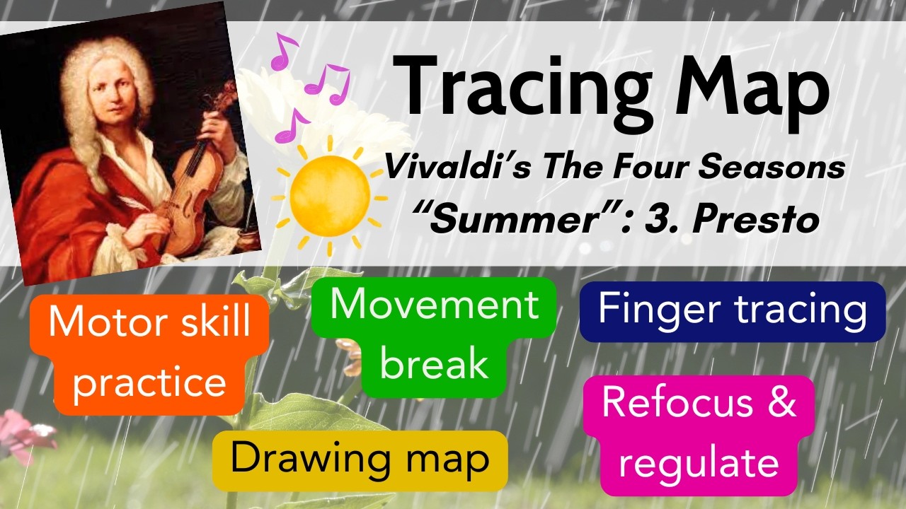 Musical Tracing Map - Summer, The Four Seasons Vivaldi - Classical Music Brain Break