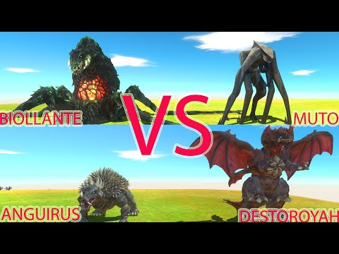 BIOLLANTE & MUTO VS ANGUIRUS & DESTOROYAH - Animal Revolt Battle Simulator