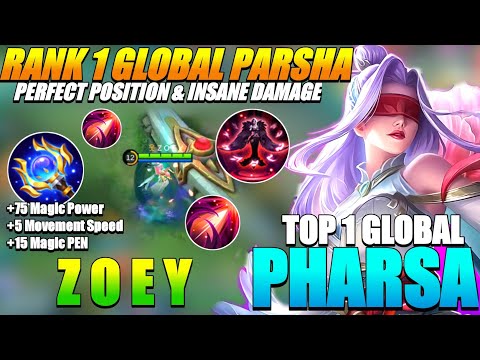Top 1 Global Pharsa Gameplay By Z O E Y [TOP 1 GLOBAL PHARSA BUILD AND EMBLEM 2021] - PHARSA MLBB