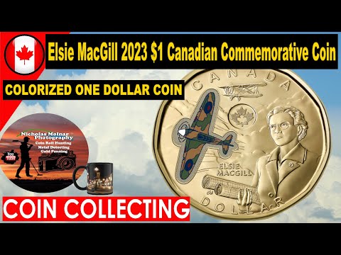 Elsie MacGill 2023 $1 Canadian Commemorative Coin COLORIZED  PAINTED COIN