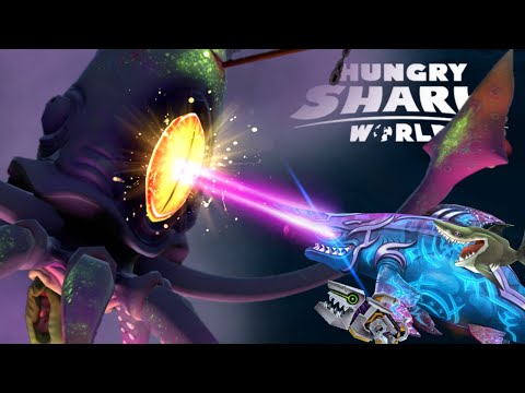 Dark magic shark vs colossal squid boss | Hungry Shark World | HD