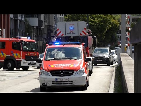 5X Brandvertrek Brandweer Brussel met spoed onderweg naar verschillende Brandmeldingen in Brussel