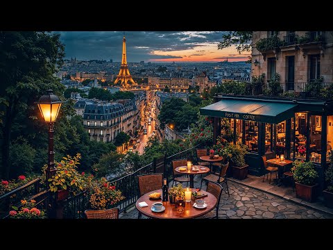 Paris Night Balcony Café ☕ Soft Bossa Nova & Relaxing Jazz Music for Reading, Deep Focus