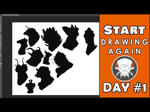 7-Day Digital Drawing Challenge: Day 1 - Easy Creature Busts in Photoshop | Start Drawing Again!
