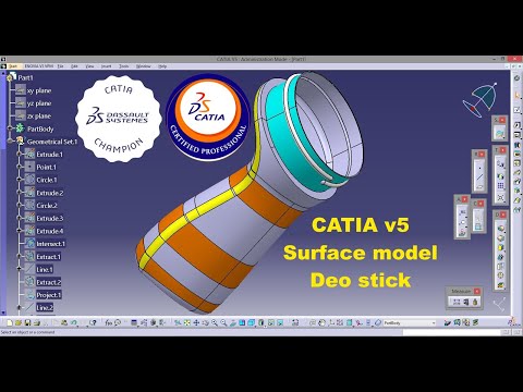 How to create a mechanical part using CATIA Part Design and Generative Shape Design 83