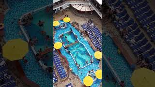 full pool at the Carnival Paradise docked in Port of Tampa. Aug 10th 2025 #cruise #drone #tampa