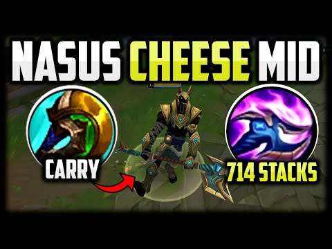 NASUS 🧀CHEESE MAKES HIM A BEAST MID LANER👌 | How to Play Nasus Mid & CARRY League of Legends