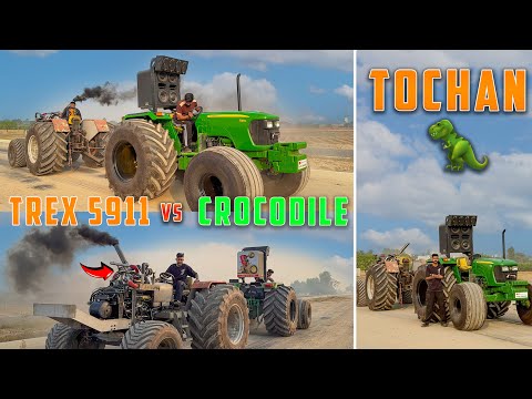T-REX5911 Vs Crocodile 🐊 🦖 Tochan | 10 Tractor Jina Jor 1 Wich 🔥❤️| Lucky Goldsmith