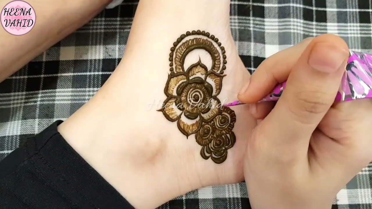 simple and easy feet henna design by heena vahid