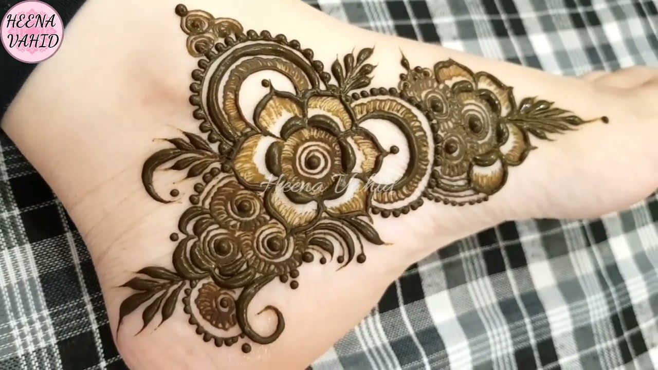 simple and easy feet henna design by heena vahid