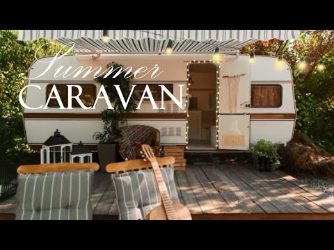 Camping in Forest - Caravan ASMR Ambience of Camper Van in Woods with Birds and Guitar Playing