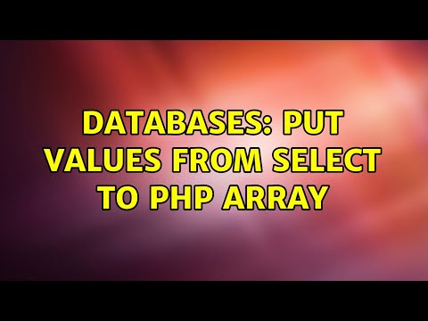 Databases Put Values From Select To Php Array