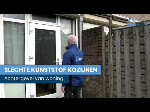Achtergevel van woning met kunststof kozijn is in slechte staat - Bouwkundige inspectie