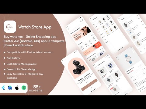 Buy watches - Online shopping app Flutter 3.x (Android, iOS) app UI template | Smart watch store