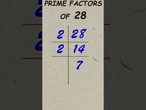 Prime factor of 28 / Prime factorisation / #publicmaths #shorts #primefactor