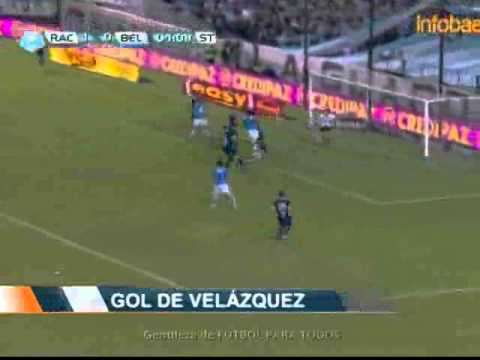 Gol de Jorge Velázquez. Racing 1 Belgrano 1. Torneo Final 2013 (Infobae.com)