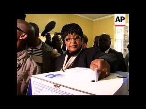 Mandela's former wife Winnie casts her vote in SAfrica election