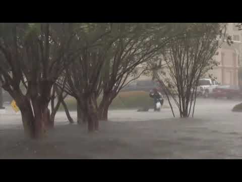The National Hurricane Center says that "catastrophic" freshwater flooding is expected over portions of the Carolinas as Hurricane Florence inches closer to the U.S. Areas of coastal North Carolina began to experience flooding on Thursday. (Sept. 14)