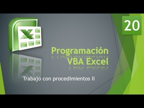 Curso VBA Excel Trabajo con procedimientos II Vídeo 20