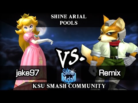 Shine Arial - jake97 (Peach) vs  Remix (Fox) - Melee Pools