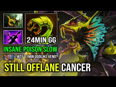 How to Play Offlane Venomancer in 7.32e with Cancer Slow 11Min Godlike & 24Min GG Dota 2
