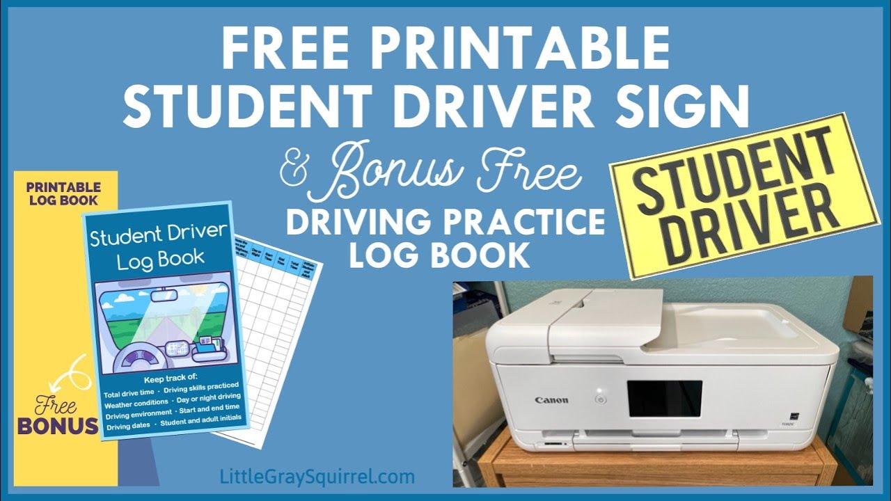 Free Printable Student Driver Sign Print Your Own Paper, Magnet, or Sticker png and PDF file