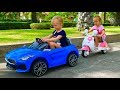 Mili and Stacy Pretend Play with Ride On Cars Toy